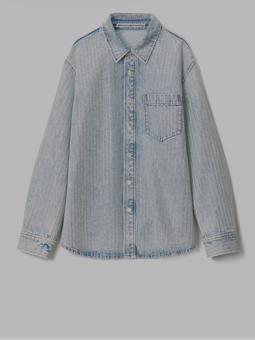 Alexander Wang Oversized shirt crystal stripe